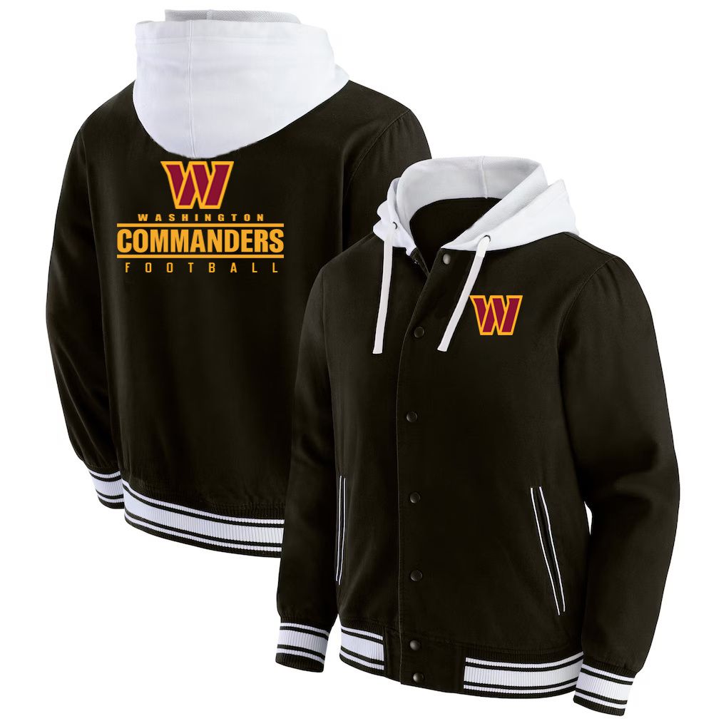 Men 2026 NFL Washington Commanders  jacket hoodie Black 012